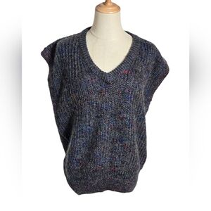 Vivere Genuino Vintage Gray Mohair Knit Sweater Vest